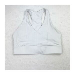 Fabletics small white sports bra vneck pull over